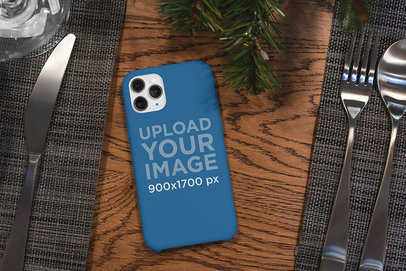 Mockup of a Phone Case Placed on a Dining Table 5172-el1
