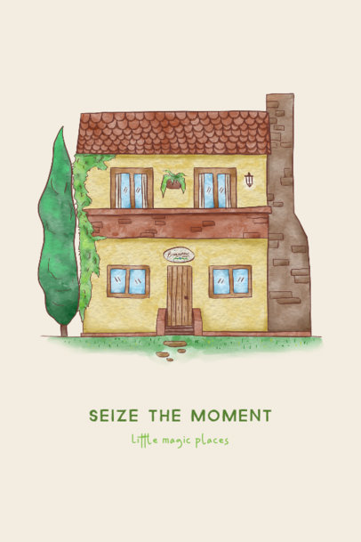 Poster Design Creator with a Beautiful Illustration of a House