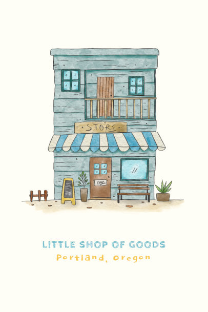 Poster Design Generator with an Illustration of a Rustic Store