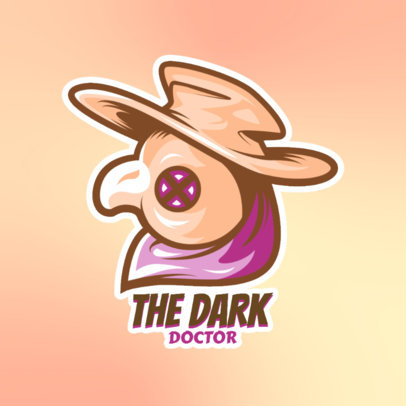 Cartoonish Logo Generator for Gamers Featuring a Plague Doctor Mask 