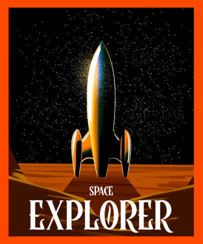 T-Shirt Design Creator with a Retro-Style Spaceship Graphic