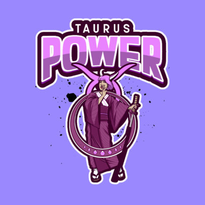 Zodiac-Themed Logo Generator Featuring a Female Warrior Clipart 