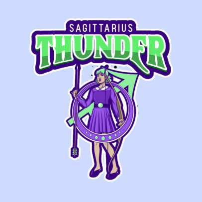 Logo Template for Gamers Featuring a Female Sagittarius Archer 