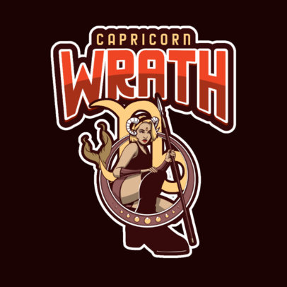 Logo Maker for Female Gamers Featuring a Zodiac Character