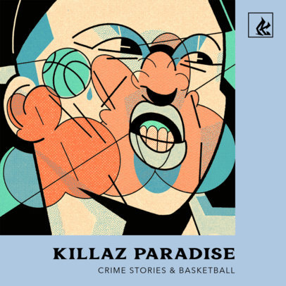 Rap Album Cover Template Featuring a Street Art-Inspired Illustration