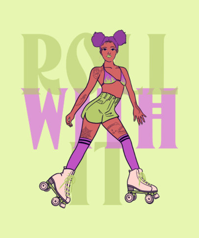 T-Shirt Design Maker with a Cool Illustration of a Fierce Skater