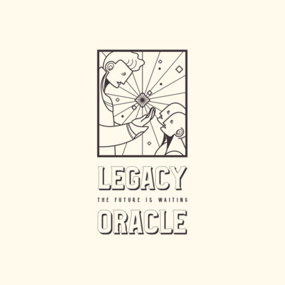 Monochromatic Logo Generator Featuring Art Deco-Styled Graphics 