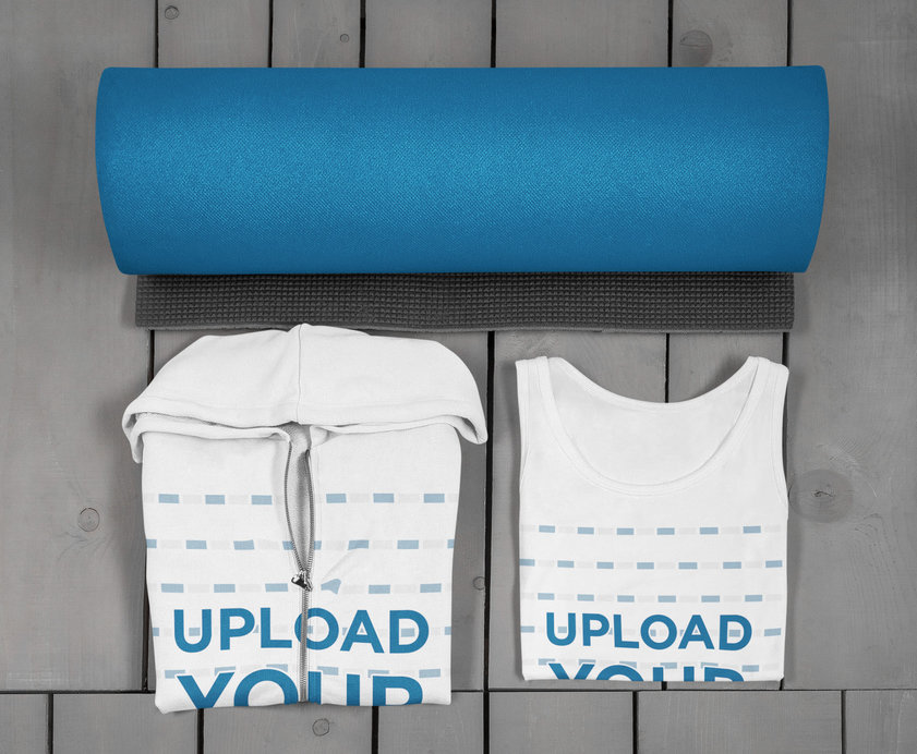 Tank Top and Hoodie Mockup for a Yogi Outfit
