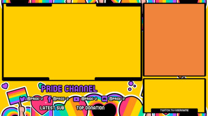 Twitch Overlay Design Template with LGBTQ-Themed Sticker Graphics