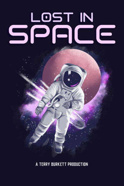 Poster Design Template with a Space-Themed Illustration 