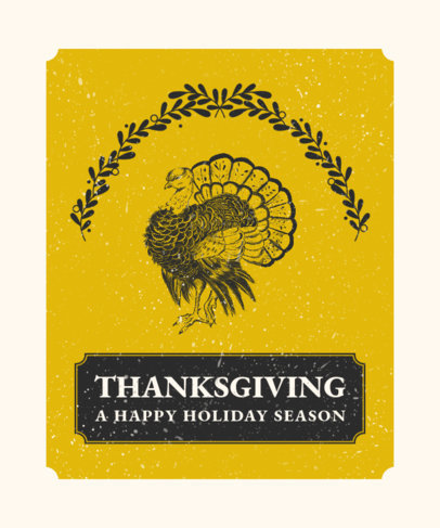 T-Shirt Design Creator with a Vintage Illustration of a Turkey