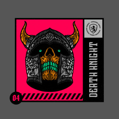 Illustrated Logo Maker Featuring a Detailed Illustration of an Undead Warrior