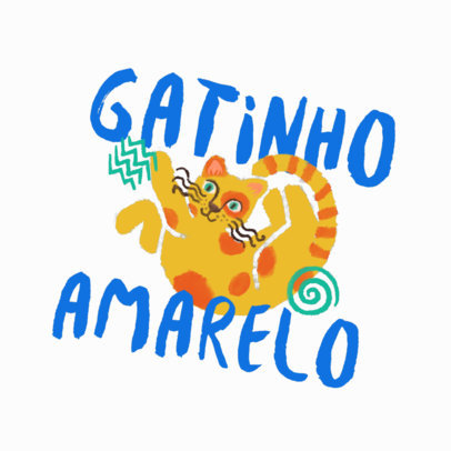 Kids' Apparel Brand Logo Generator Featuring a Cat Clipart  