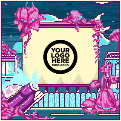 Instagram Post Video Maker for Retro Gamers Featuring Pixel Art Aliens