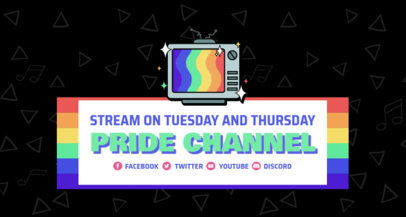 Twitch Banner Template Featuring LGBTQ-Pride Icons 