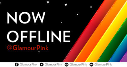 LGBTQ-Themed Twitch Offline Banner Template Featuring Colorful Graphics 