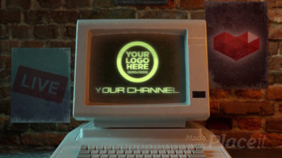 Intro Video Maker for Gamers Featuring a Retro PC 