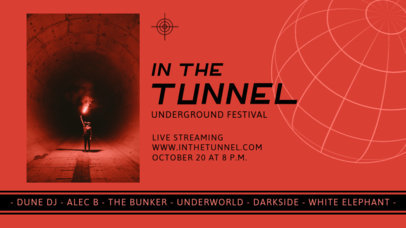 Twitch Banner Template for an Underground Festival