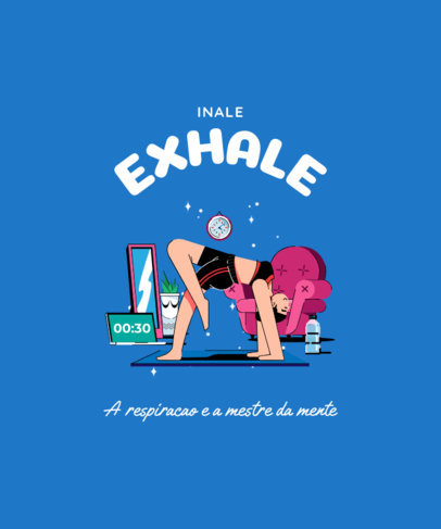 Illustrated T-Shirt Design Maker Featuring a Woman Doing Yoga