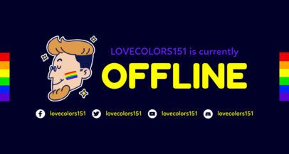 Twitch Offline Banner Maker with LGBTQ Graphics