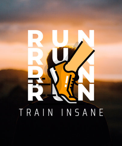 T-Shirt Design Maker for Runners Featuring a Cool Typography