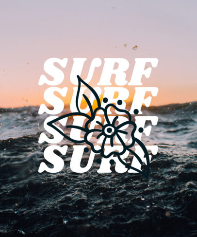 T-Shirt Design Creator for Surfers with Cool Fonts and Graphics