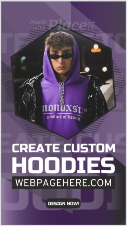 Instagram Story Video Maker for a Custom Hoodies Website Promo