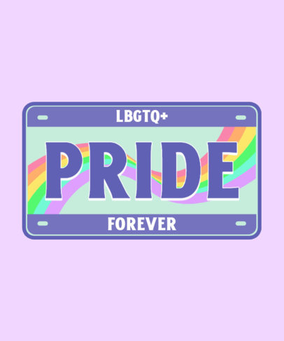 Colorful T-Shirt Design Creator for Pride Month with a License Plate Theme 3595d