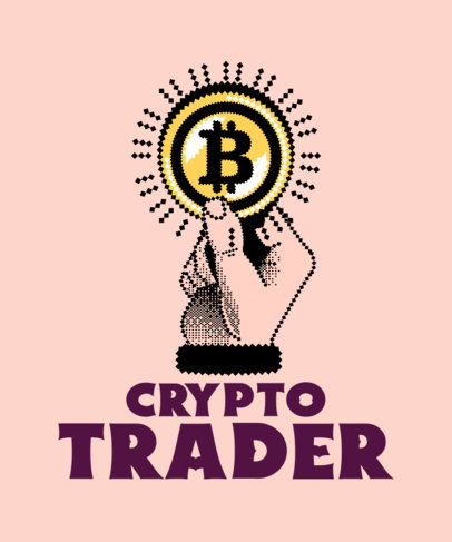 T-Shirt Design Maker Featuring an 8-bit Bitcoin Graphic 3583e