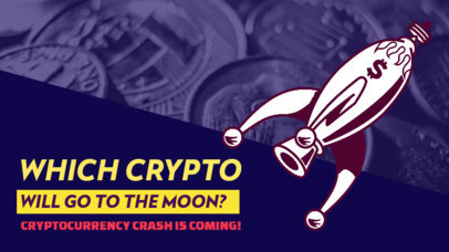 Cryptocurrency-Themed YouTube Thumbnail Design Generator Featuring a Rocket Illustration 