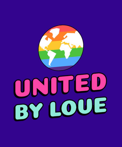 T-Shirt Design Template Featuring a Planet with the Rainbow Flag