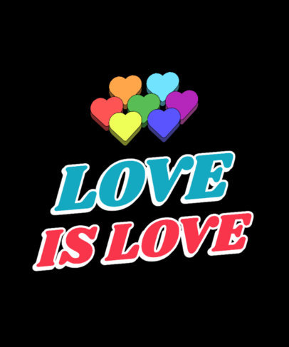 T-Shirt Design Creator for LGBTQ Support with Colorful Heart Graphics