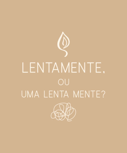 Quote T-Shirt Design Template Featuring a Simple Layout and a Leaf Doodle