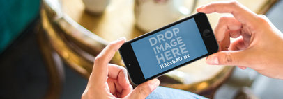 iPhone 5c White Outiline Landscape At Coffee Shop Wide