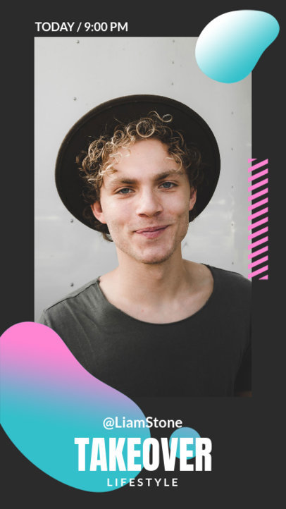 Instagram Story Design Template Featuring a Cool Frame with Trendy Graphics