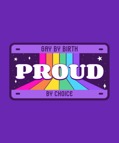 LGBT T-Shirt Design Creator with a Quote Showing Pride on a License Plate 3595e