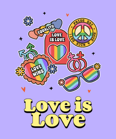 LGBT-Themed T-Shirt Design Maker Featuring Colorful Stickers 