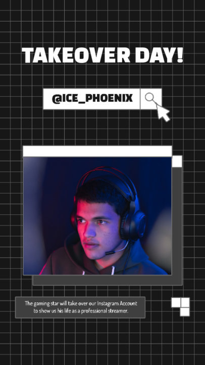 Instagram Story Maker for a Takeover Featuring a Gaming Star