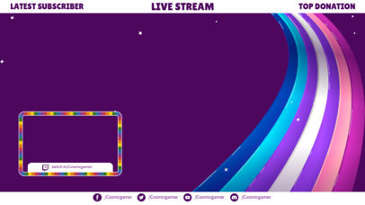 Twitch Overlay Template Featuring an LGBTQ Theme and a Webcam Frame 