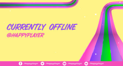 Colorful Twitch Offline Banner Template for Streamers Featuring an LGBT Pride Theme 