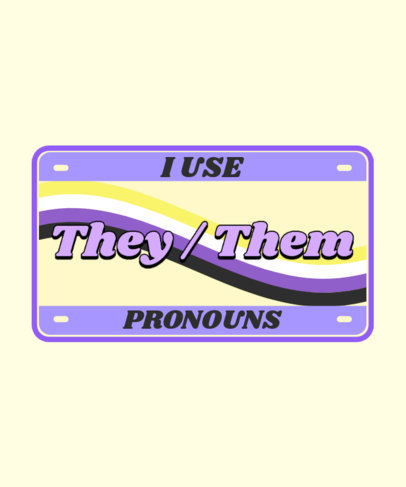 License Plate-Themed T-Shirt Design Maker for an LGBTQ Supporter 3595g