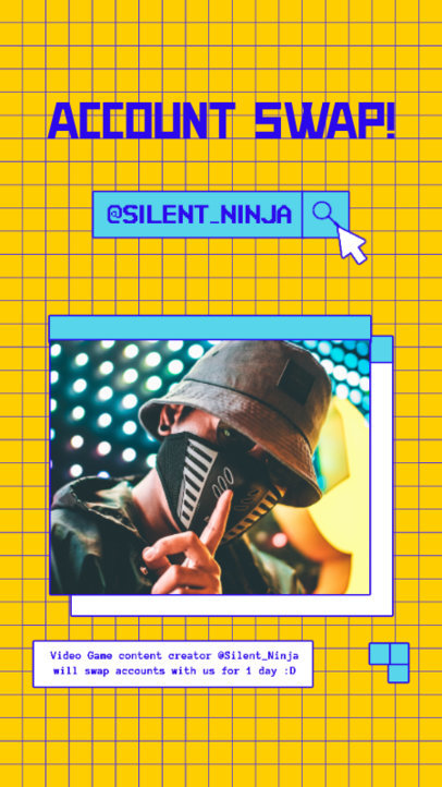 Instagram Story Template for a Takeover of a Video Game Content Creator