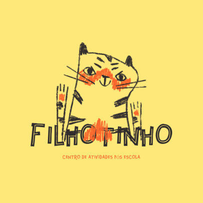 Daycare Logo Template Featuring a Cute Tiger Illustration