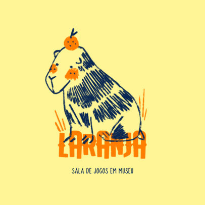 Daycare Logo Maker Featuring an Illustration of a Capybara 