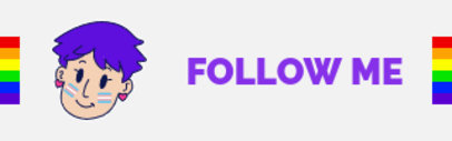 Twitch Panel Template for a Follow Button with LGBT Flags 3588a