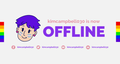 Twitch Offline Banner Creator with an LGBTQ Flag Graphic