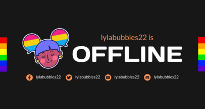 Twitch Offline Banner Template for an LGBTQ-Supportive Streamer