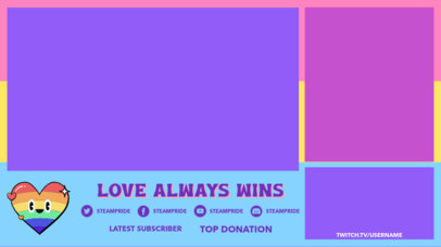 LGBTQ-Themed Twitch Overlay Design Generator Featuring a Colorful Heart Graphic 3590b