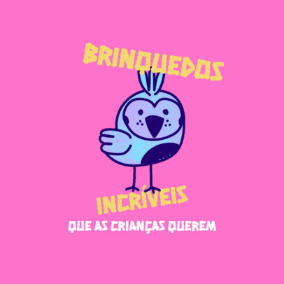 Logo Template for a Kids' Apparel Brand Featuring a Cute Bird Clipart 