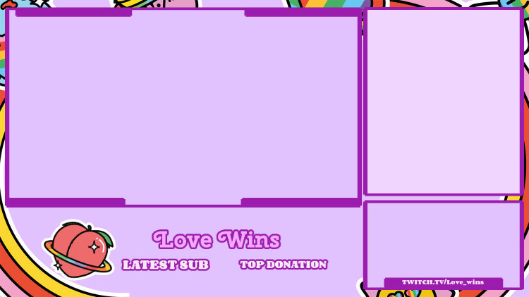 Placeit - LGBT-Themed Twitch Overlay Template with a Peachy Graphic